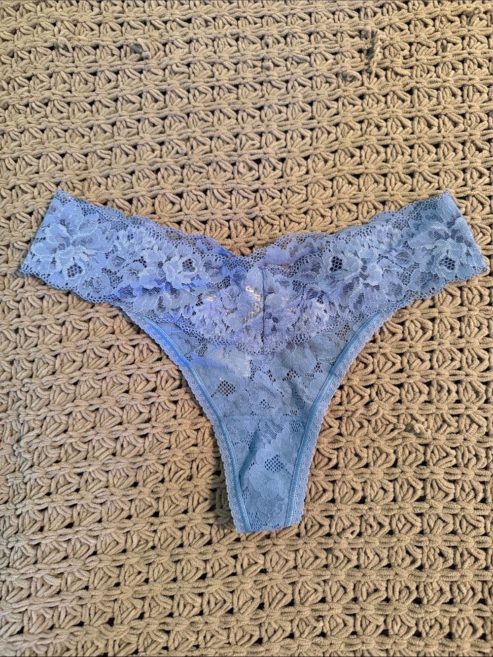 Lace Thong Panty in Dusty Blue | soma